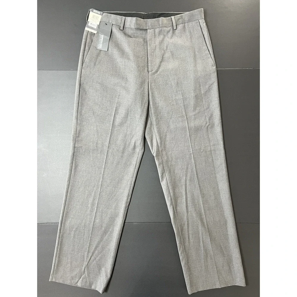 Keneth‎ Cole Reaction Smooth Sailing Dress Pants Mens 36W X 32 Heather Gray NWT